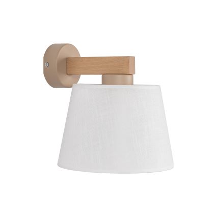 Brilagi - Vägglampa LATTE SABIA 1xE27/60W/230V furu/vit