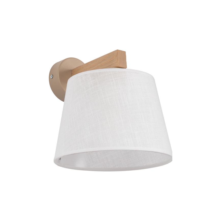 Brilagi - Vägglampa LATTE SABIA 1xE27/60W/230V furu/vit