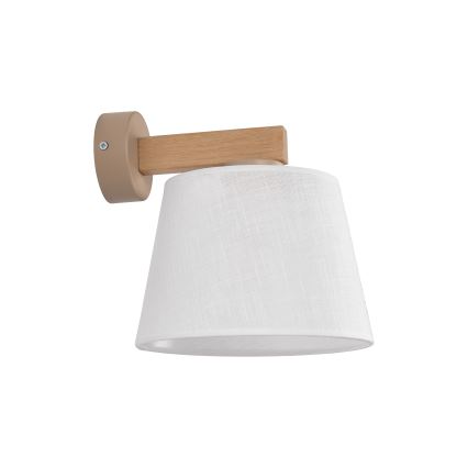 Brilagi - Vägglampa LATTE SABIA 1xE27/60W/230V furu/vit