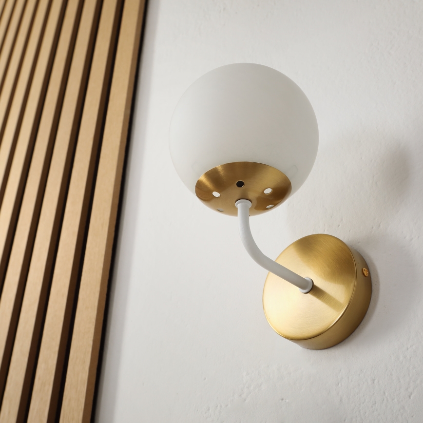 Brilagi - Vägglampa MALIVA 1xE14/15W/230V guld/vit