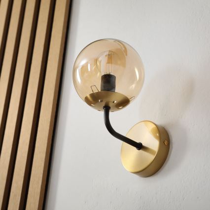 Brilagi - Vägglampa MALIVA 1xE14/15W/230V guldig