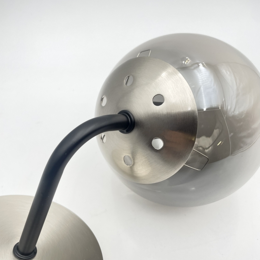 Brilagi - Vägglampa MALIVA 1xE14/15W/230V mattkrom/rökfärgad