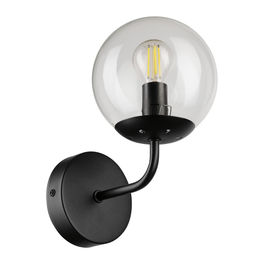 Brilagi - Vägglampa MALIVA 1xE14/15W/230V svart/klart glas