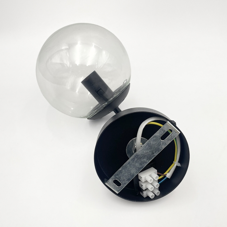 Brilagi - Vägglampa MALIVA 1xE14/15W/230V svart/klart glas