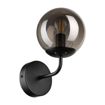 Brilagi - Vägglampa MALIVA 1xE14/15W/230V svart/rökfärgad