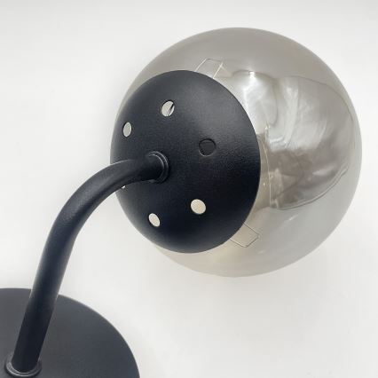 Brilagi - Vägglampa MALIVA 1xE14/15W/230V svart/rökfärgad