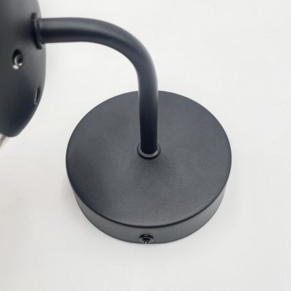 Brilagi - Vägglampa MALIVA 1xE14/15W/230V svart/rökfärgad