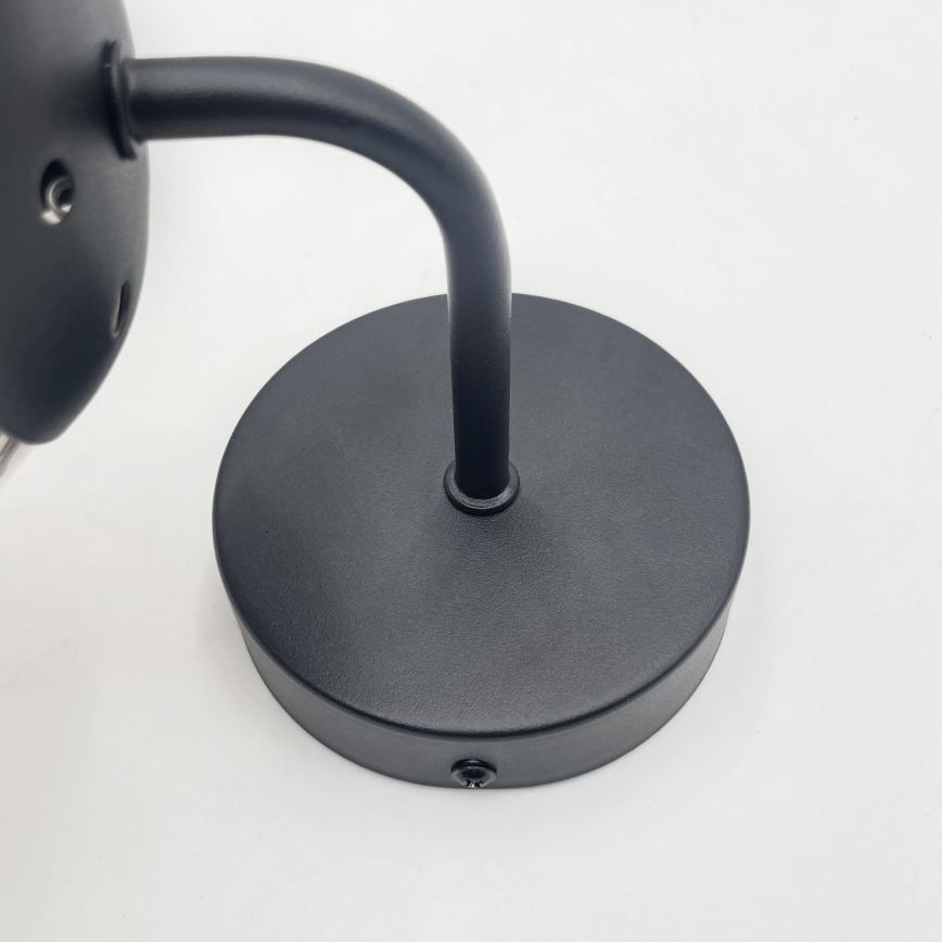 Brilagi - Vägglampa MALIVA 1xE14/15W/230V svart/rökfärgad