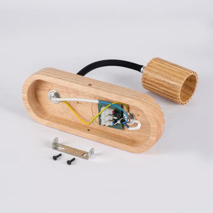 Brilagi - Vägglampa MODERN WOOD 1xG9/5W/230V + 1xGU10/8W gummiträ