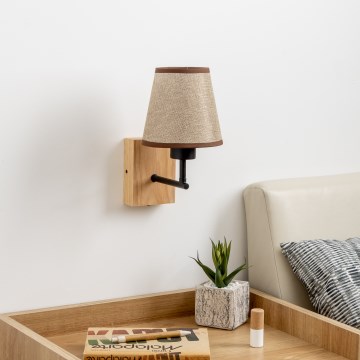 Brilagi - Vägglampa NUBILA WOOD 1xE27/25W/230V ek/brun