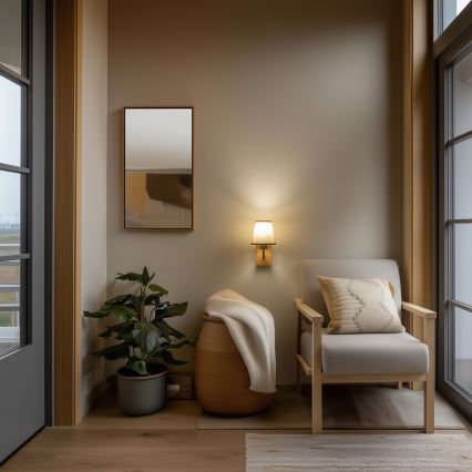 Brilagi - Vägglampa NUBILA WOOD 1xE27/25W/230V ek/brun