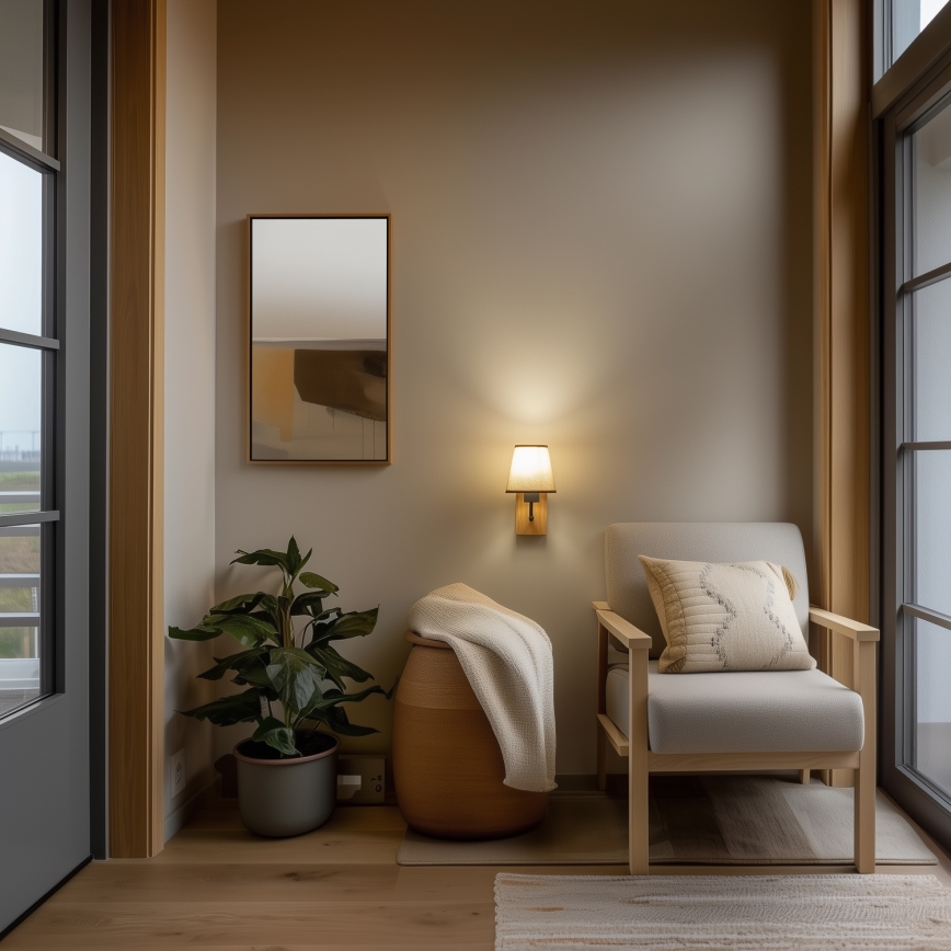 Brilagi - Vägglampa NUBILA WOOD 1xE27/25W/230V ek/brun