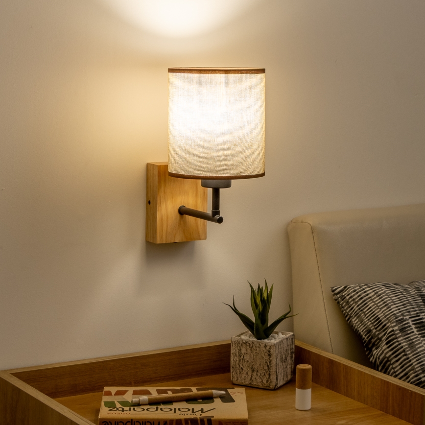 Brilagi - Vägglampa NUBILA WOOD 1xE27/25W/230V ek/brun