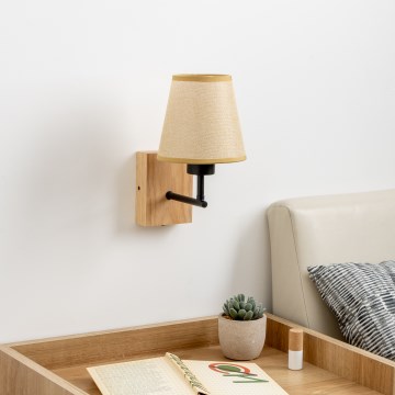Brilagi - Vägglampa NUBILA WOOD 1xE27/25W/230V ek/ljusbrun