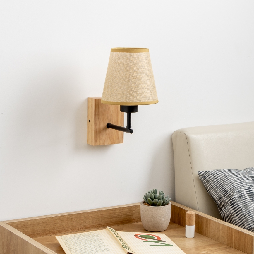 Brilagi - Vägglampa NUBILA WOOD 1xE27/25W/230V ek/ljusbrun