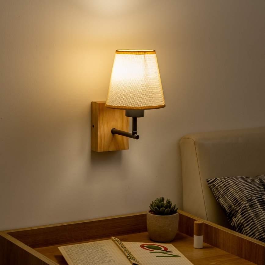 Brilagi - Vägglampa NUBILA WOOD 1xE27/25W/230V ek/ljusbrun