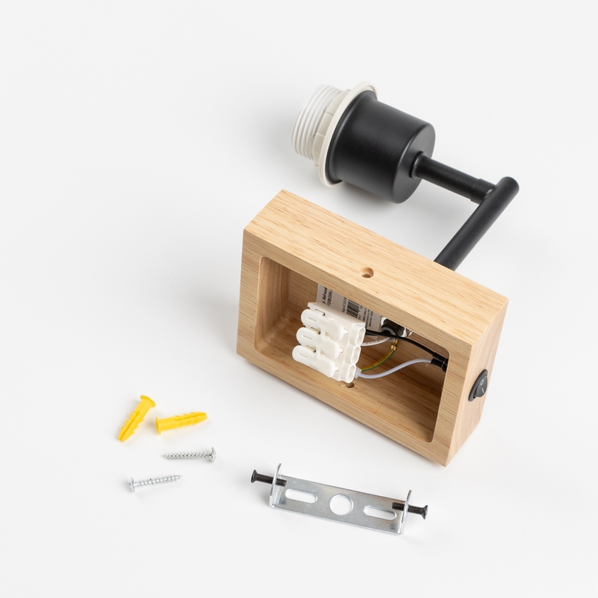 Brilagi - Vägglampa NUBILA WOOD 1xE27/25W/230V ek/ljusbrun
