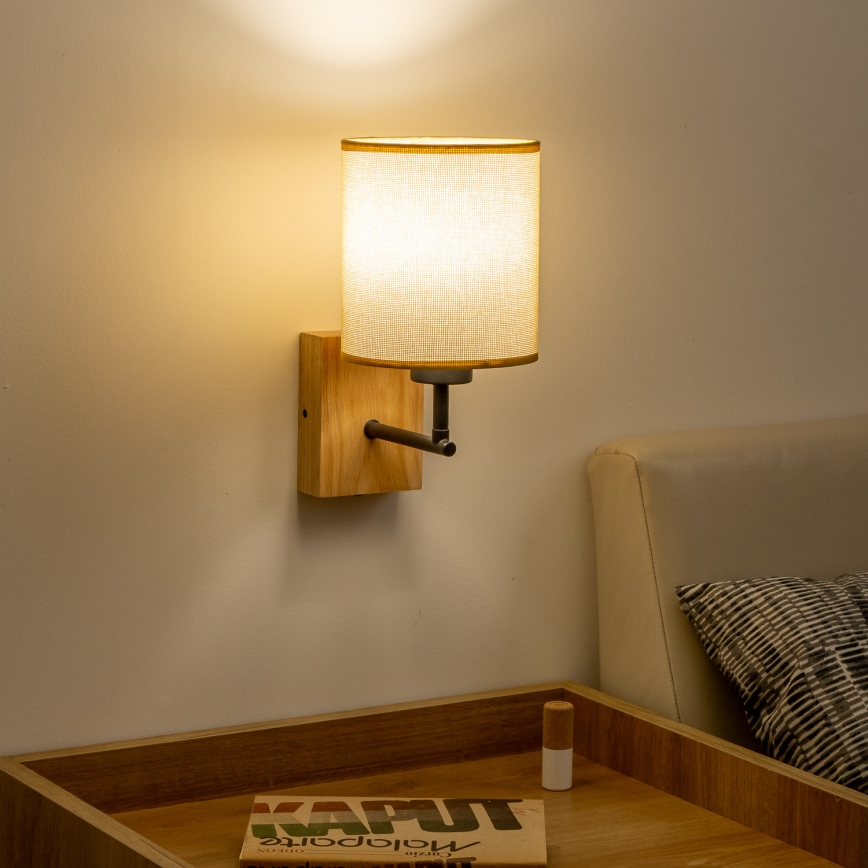 Brilagi - Vägglampa NUBILA WOOD 1xE27/25W/230V ek/ljusbrun