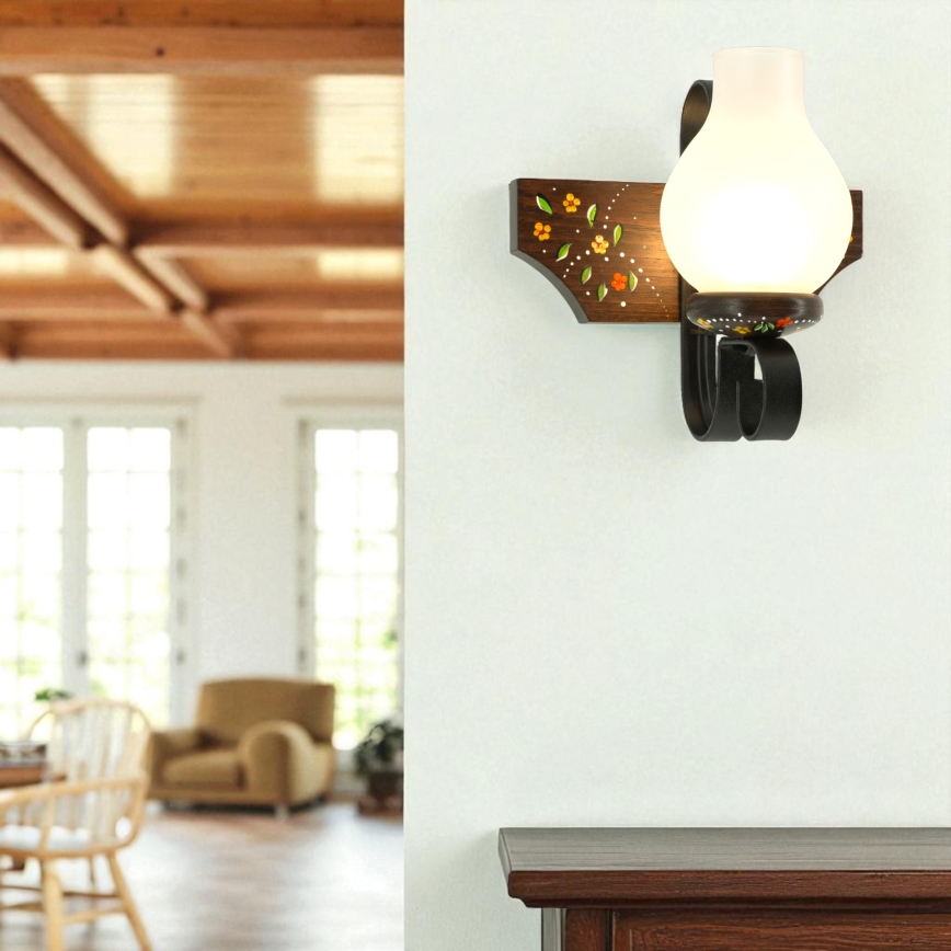 Brilagi - Vägglampa QUEEN 1xE14/40W/230V bok/wenge