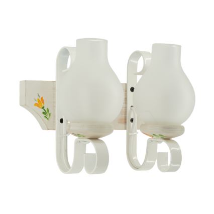 Brilagi - Vägglampa QUEEN 2xE14/40W/230V bok/krämvit