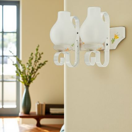 Brilagi - Vägglampa QUEEN 2xE14/40W/230V bok/krämvit