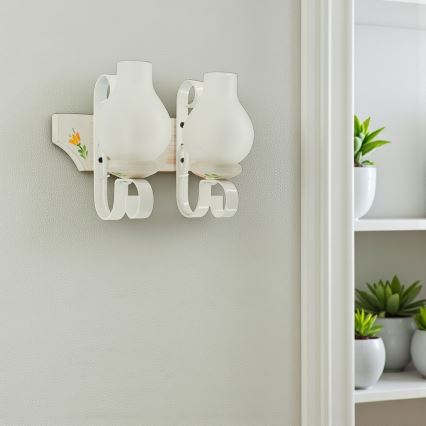 Brilagi - Vägglampa QUEEN 2xE14/40W/230V bok/krämvit