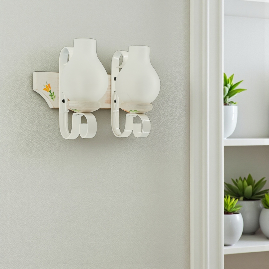 Brilagi - Vägglampa QUEEN 2xE14/40W/230V bok/krämvit