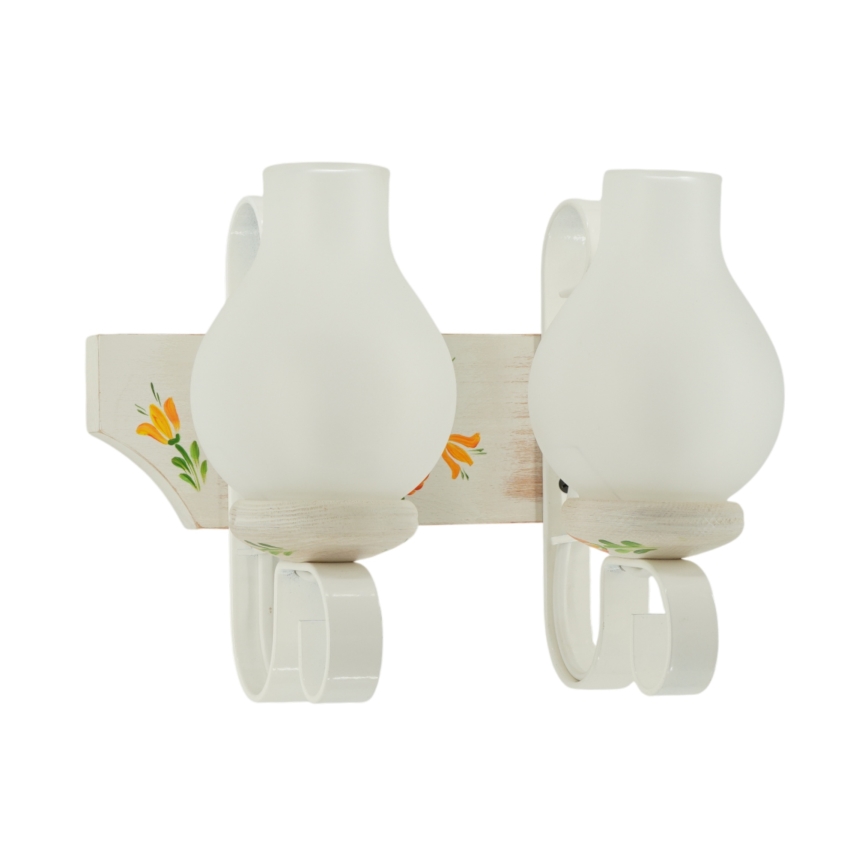 Brilagi - Vägglampa QUEEN 2xE14/40W/230V bok/krämvit