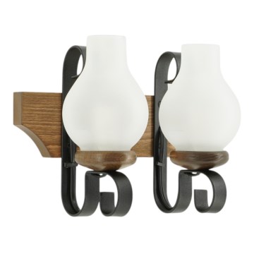 Brilagi - Vägglampa QUEEN 2xE14/40W/230V bok/valnöt