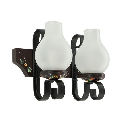 Brilagi - Vägglampa QUEEN 2xE14/40W/230V bok/wenge