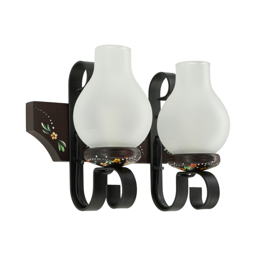 Brilagi - Vägglampa QUEEN 2xE14/40W/230V bok/wenge