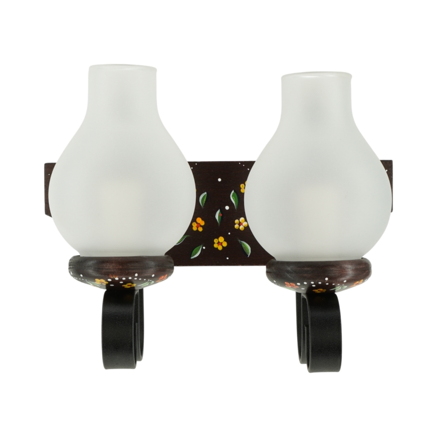 Brilagi - Vägglampa QUEEN 2xE14/40W/230V bok/wenge