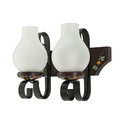 Brilagi - Vägglampa QUEEN 2xE14/40W/230V bok/wenge