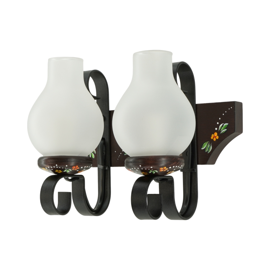 Brilagi - Vägglampa QUEEN 2xE14/40W/230V bok/wenge