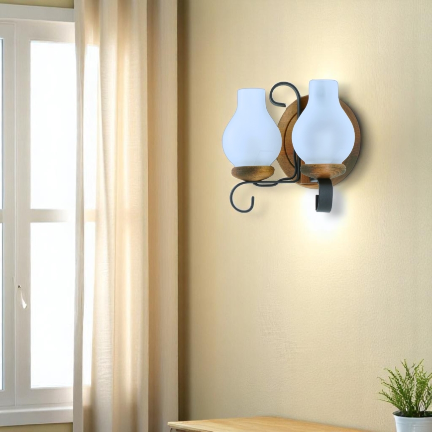 Brilagi - Vägglampa ROATA APLICA 2xE14/40W/230V bok