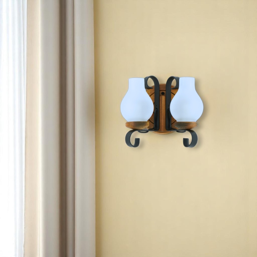 Brilagi - Vägglampa ROATA APLICA 2xE14/40W/230V bok