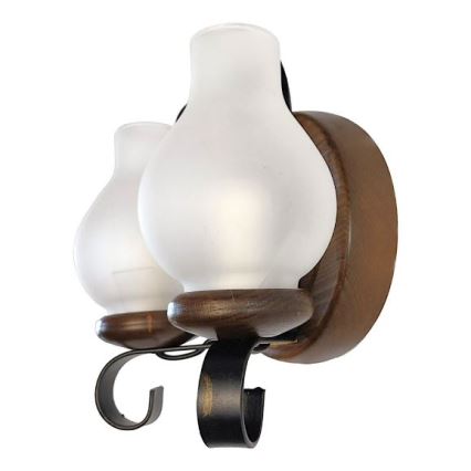 Brilagi - Vägglampa ROATA APLICA 2xE14/40W/230V bok/valnöt