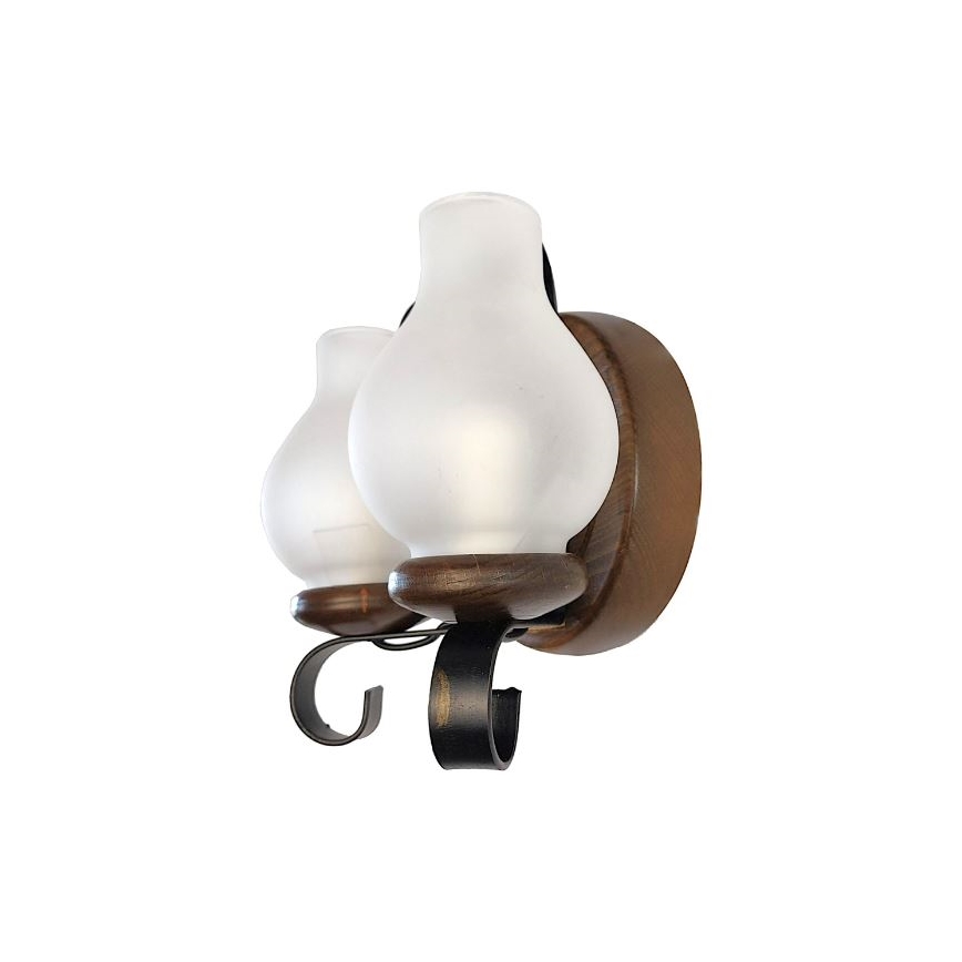 Brilagi - Vägglampa ROATA APLICA 2xE14/40W/230V bok/valnöt