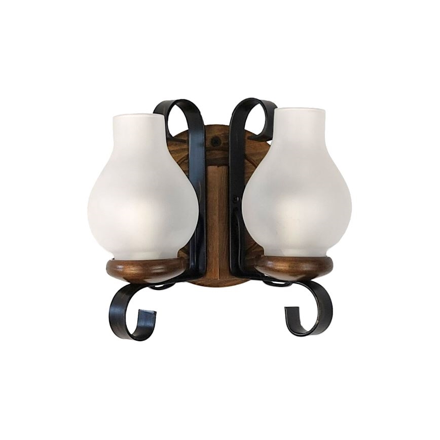 Brilagi - Vägglampa ROATA APLICA 2xE14/40W/230V bok/valnöt