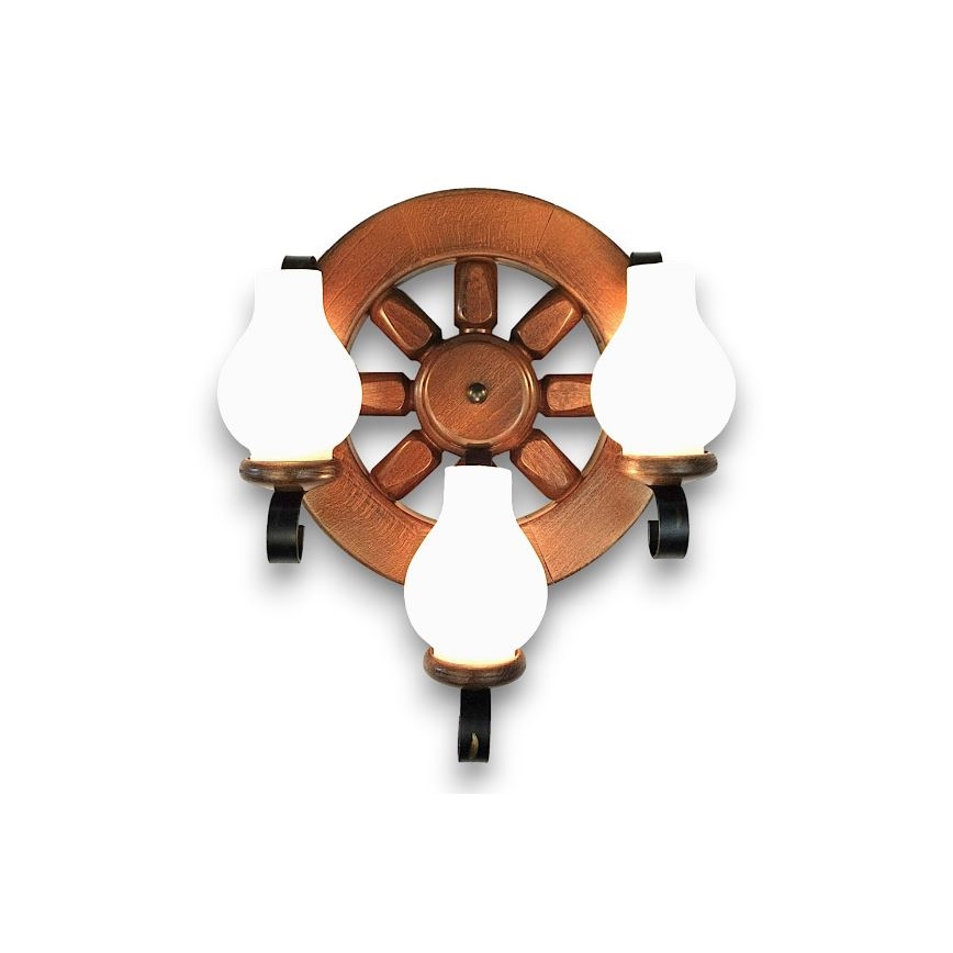 Brilagi - Vägglampa ROATA APLICA 3xE14/40W/230V bok/valnöt