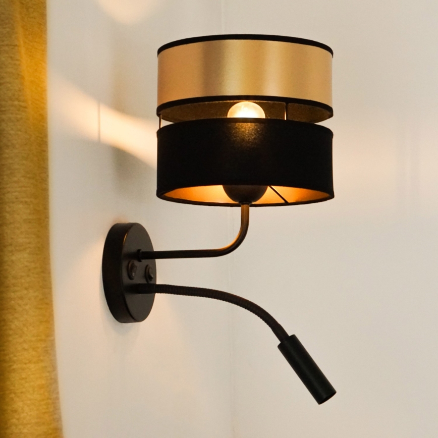 Brilagi - Vägglampa ROYAL 1xE27/15W/230V + 1xG9/3W svart/guld