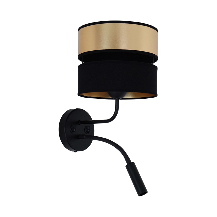 Brilagi - Vägglampa ROYAL 1xE27/15W/230V + 1xG9/3W svart/guld