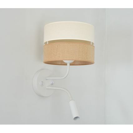 Brilagi - Vägglampa ROYAL YUTE 1xE27/15W/230V + 1xG9/6W beige/grädde/vit