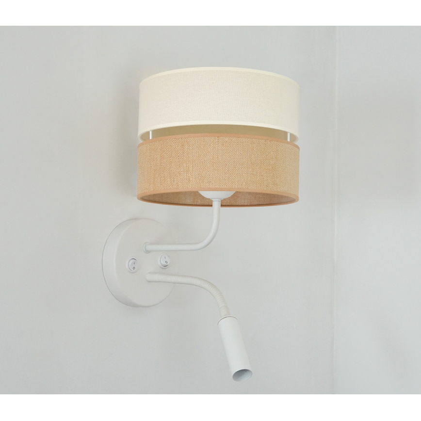 Brilagi - Vägglampa ROYAL YUTE 1xE27/15W/230V + 1xG9/6W beige/grädde/vit