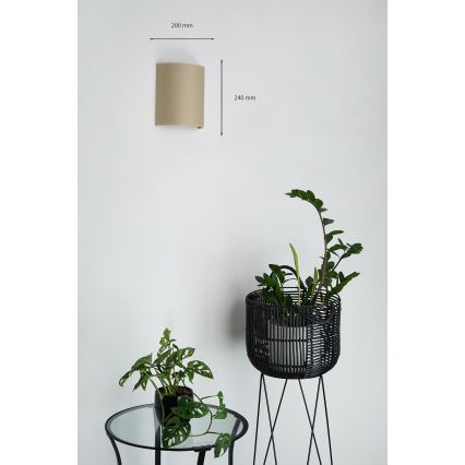 Brilagi - Vägglampa SEMI 1xE27/15W/230V beige