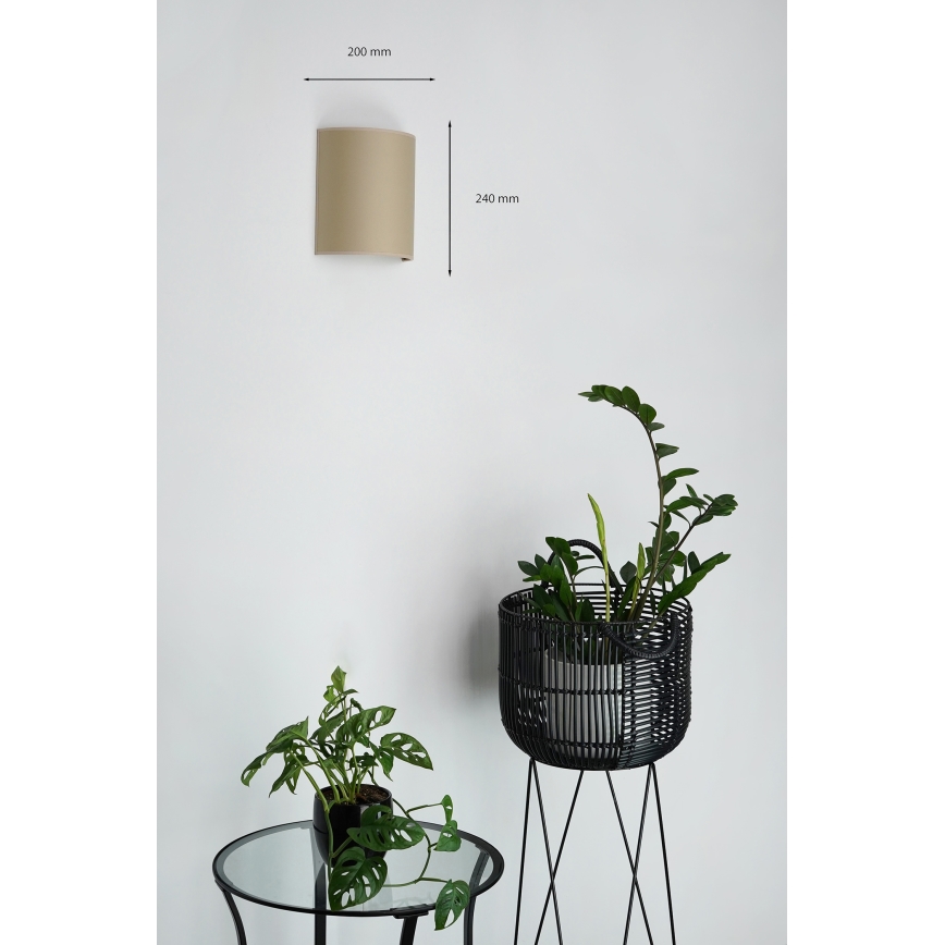 Brilagi - Vägglampa SEMI 1xE27/15W/230V beige