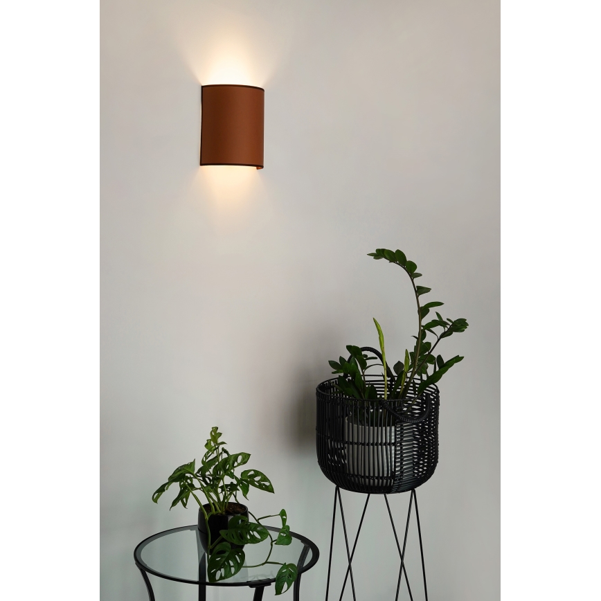 Brilagi - Vägglampa SEMI 1xE27/15W/230V brun