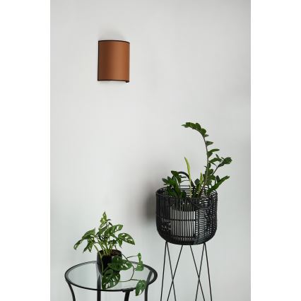 Brilagi - Vägglampa SEMI 1xE27/15W/230V brun