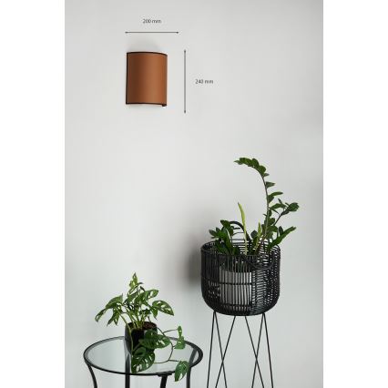 Brilagi - Vägglampa SEMI 1xE27/15W/230V brun