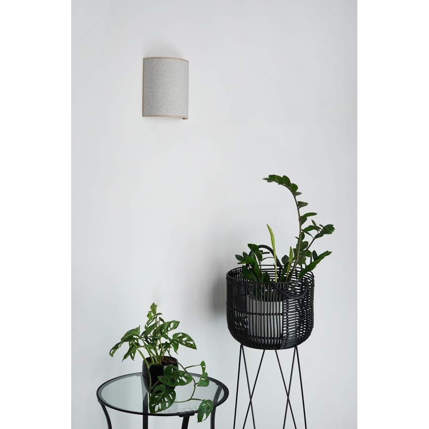 Brilagi - Vägglampa SEMI 1xE27/15W/230V ljusgrå